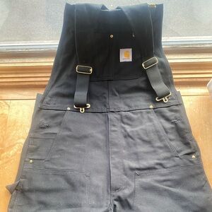 Carhartt Black Overalls with Gold Buckle